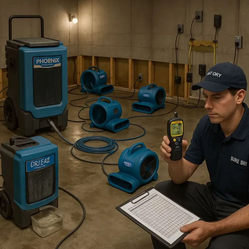 Structural Drying and Dehumidification process in Waynesburg, PA